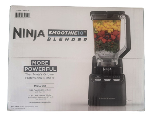 Licuadora Ninja La Más Potente Jarra 2.1 L Auto-iq 1400w Negro