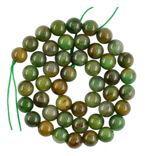 Non-brand 8mm Redonda Verde Africano Verdite De Jade De La Piedra Preciosa Suelta Granos del Espaciador De La Joyería 15 \ 