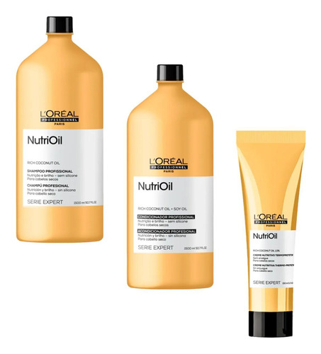 Kit Profissional Loreal Nutrioil - Shampoo Condic E Leave-in