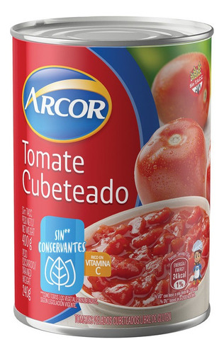 Tomate Cubeteado Arcor X 400g Salsa
