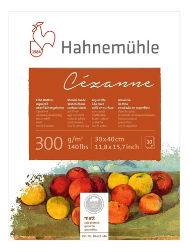 Bloco Hahnemühle 300g Cézanne 30x40cm Grano Fino 10 Folhas