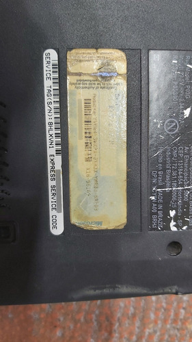 Dell Notebook Peças Modelo P03g Po3g001 Preto (Usado)