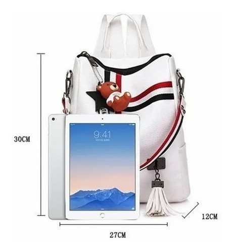 Imagen 2 de 7 de Mochila De Cuero Antirrobo Para Mujer