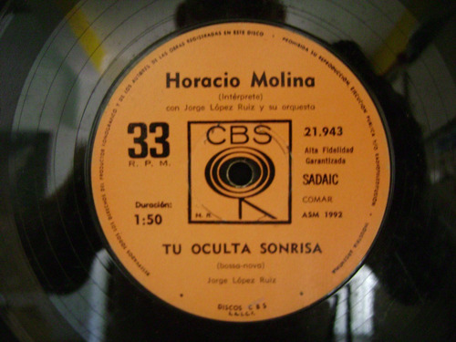 Horacio Molina-poema De Amor-vinilo Simple-7,5 Puntos