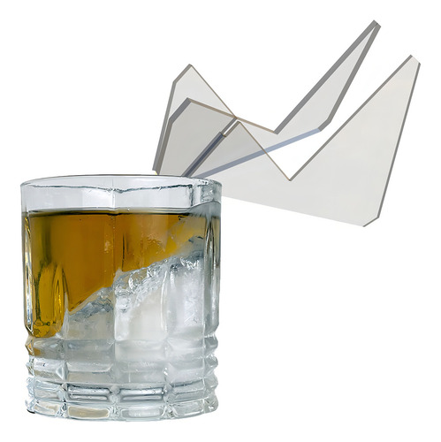 Suporte Forma De Gelo Angular Dentro Do Copo Whisky Uísque Cor Transparente