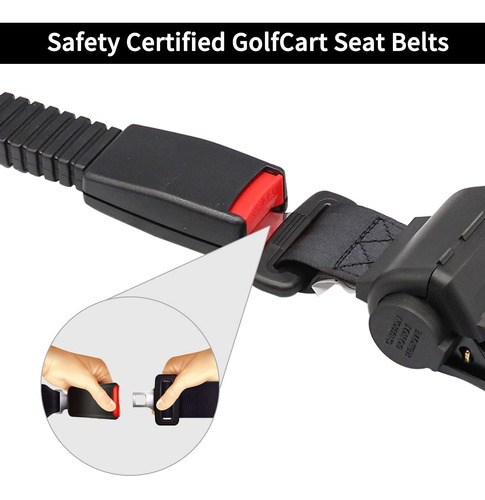 Golf Seat Belts Retractable Kit Fits Club Car Ezgo 2 Set
