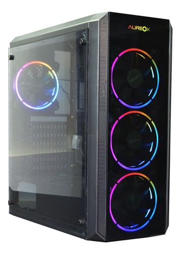 Gabinete Aureox Hydra Plus X4 Cooler Rgb Templado Atx Pc