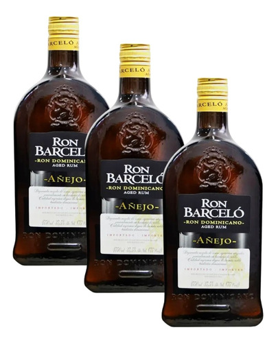 Pack 3 Unidades Ron Barceló  Añejo 1750ml 100% Original