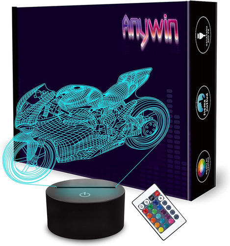 Luz Nocturna De Motocicleta, Luz Nocturna 3d Para Padres