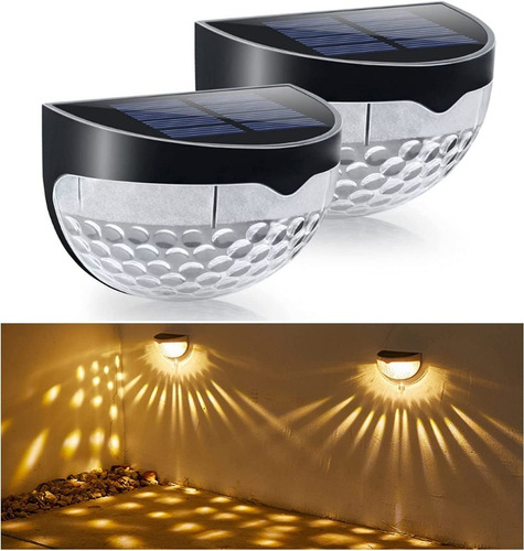 Pack 4 Aplique Foco Solar 6 Led Decoración Exterior Elegante