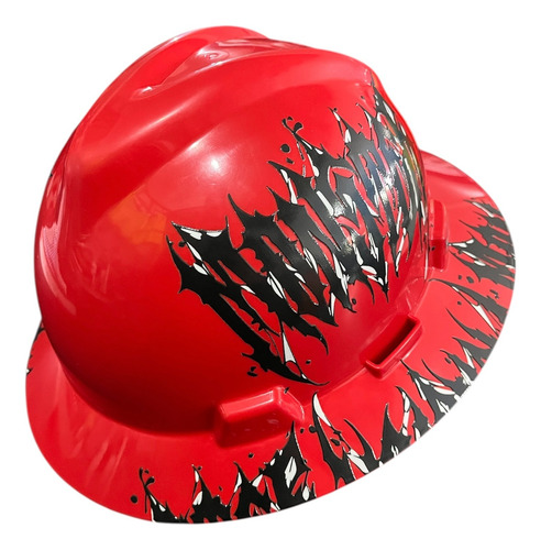 Casco De Seguridad Msa Diseño Impresion Uhd Uv. 5160 Rojo