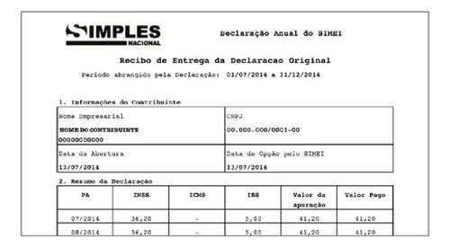 Serviço De Declaração Anual De Faturamento Do Mei - Dasn