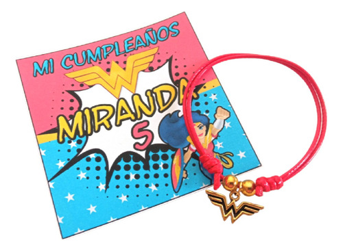 Recuerdos Eventos 30 Pulseras Mujer Maravilla Super Héroes