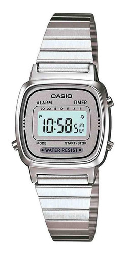 Reloj Casio Mujer La-670wa Vintage Retro Plateado