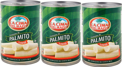 3 Latas Corazón De Palmito Entero La Cima 400grs