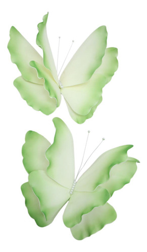 2 Decoraciones De Mariposas Artificiales Creativas Verde