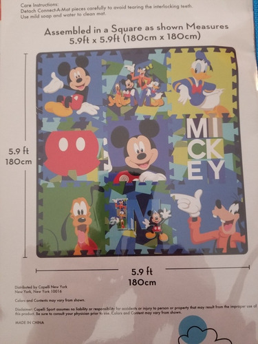 Piso De Goma Eva Plaza Blanda Encastrable Disney
