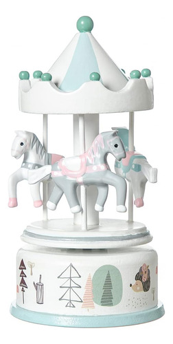 Ruyu Carousel Music Box For Children, Wooden Merry-go-rou...