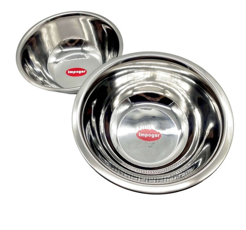 Pack 2 Bowls Acero Inoxidable Repostería Pocillo Cocina