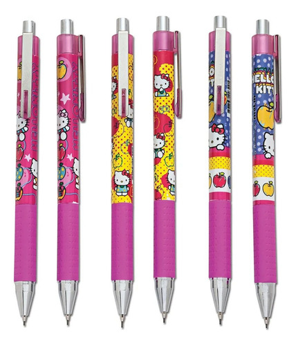 Kit 12 Lapiseiras Hello Kitty 0.7mm Molin Atacado Escolar