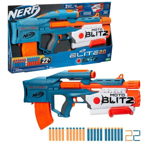 Nerf Hasbro Lanzador Elite 2.0 Moto Blitz 22 Dardos 