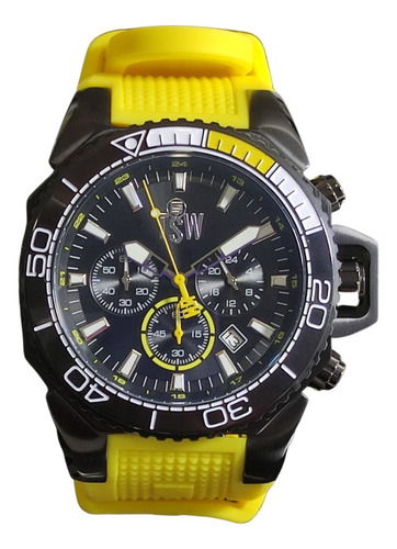 Reloj Technosport Hombre Ts-100-z4 Amarillo Color Del Bisel Negro Color Del Fondo Negro