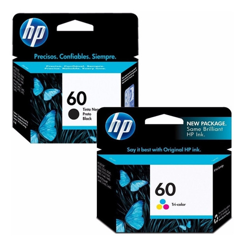 Combo Cartucho Hp 60 Negro Y Tricolor Original F4480 Wis