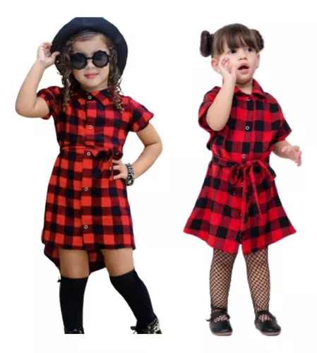 Vestido Junino INFANTIL Xadrez Vermelho - Laura