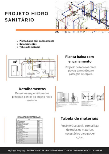 Imagem 8 de 8 de Projeto Arquitetônico 3qtos + Hidráulico + Elétrico | #ea148