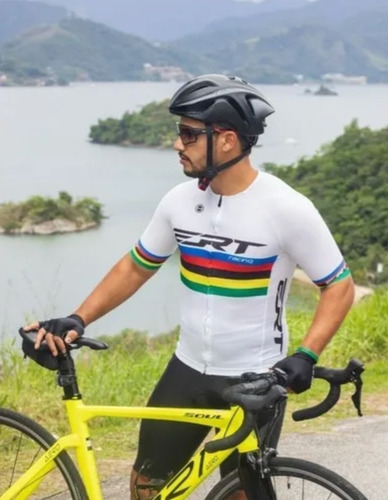 Imagem 6 de 8 de Camisa Ciclismo Elite Ert Campeão Mundial Branca + Brinde