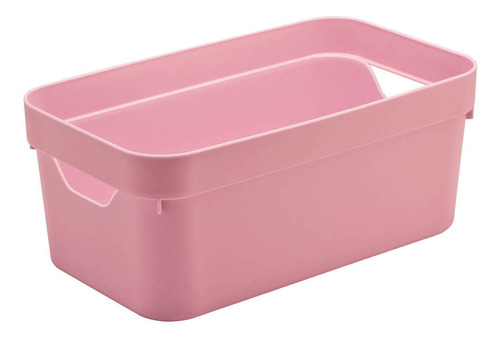 Caixa Organizadora Brinquedos 5,3 Litros Cesto Organizador C Cor Rosa Quartzo