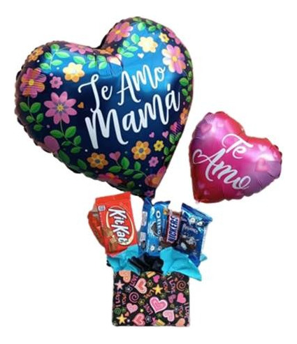 Arreglo De Regalo Combo Te Amo (globos + Chuches)