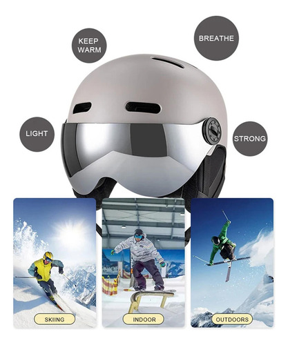 Tk Casco De Snowboard Con Visor Integrado, Protección Rosa S