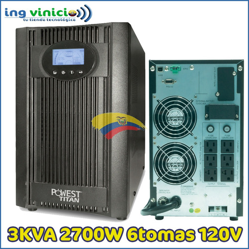 Imagen 1 de 5 de Ups Powest On-line De 3000va 3kva 2700w 120v 6 Tomas Bornera