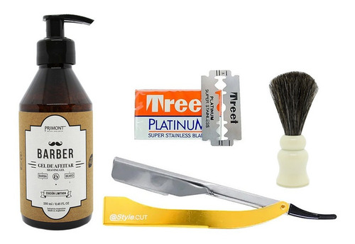 Kit Primont Gel Afeitar Navajin @style.cut + Treet + Brocha