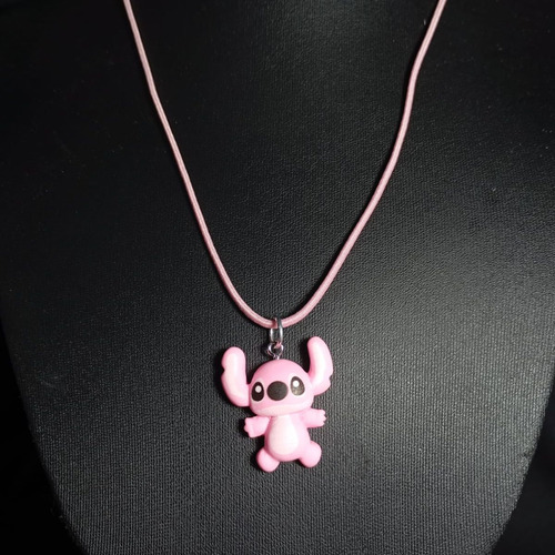 Colar Infantil Lilo Stitch Cor De Rosa Disney Desenho