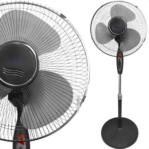 Ventilador De Coluna Torre 3 Hélices 127v 45w Pedestal 130cm Inclinável Cor Preto Kit Com 4