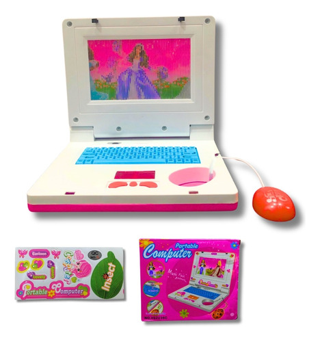Laptop Interativo Infantil De Criança Educativo Menina Rosa