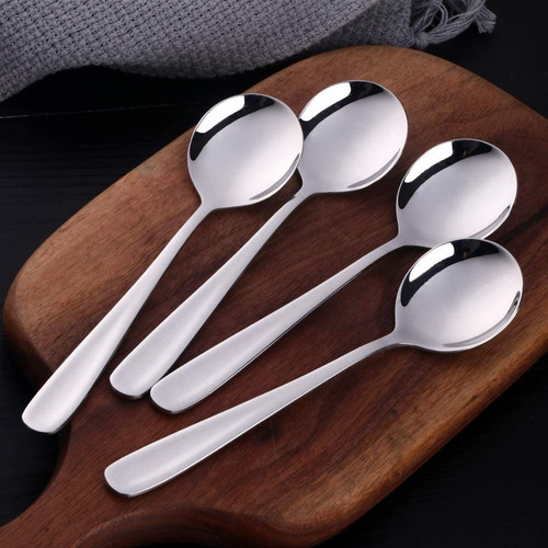 Juego De 4 Cucharas De Sopa De Acero Inoxidable 18/10 Platea