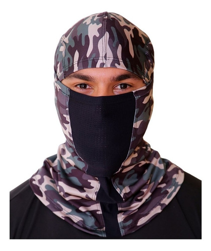 Touca Ninja Mascara Balaclava Camuflada Uv50+ Outdoor Sports Cor Camuflada Florest