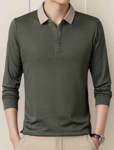 Mangas Largas Camisetas Para Hombre De Playera Tipo Polo
