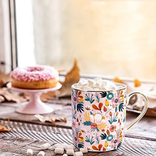 Urqueen Taza De Café De Cerámica Para Mujer, Taza De Agua De