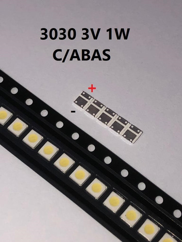 Imagem 2 de 3 de Led Smd 3030 (3v 1w) C/ Abas Toshiba Aoc - 100pçs