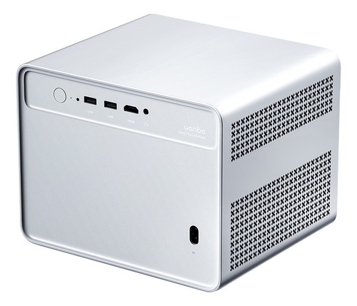 Projetor Wanbo Davinci 1 Pro, Google Assistant, sistema operacional Google, foco automático, Wi-Fi 5G, Bluetooth 5.0, 1080p nativo, 600ansi, 2 alto-falantes de 8w, certificação Widevine L1, prata