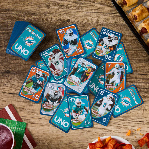 Uno Fandom Nfl Miami Dolphins Mattel 2024 Juego De Mesa