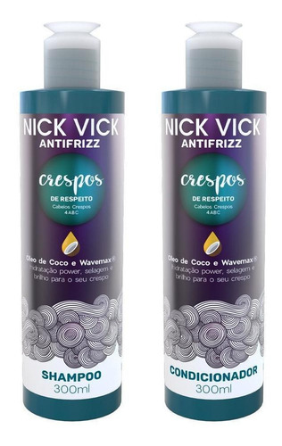 Kit Shampoo Cond Crespos De Respeito Nick Vick Antifrizz