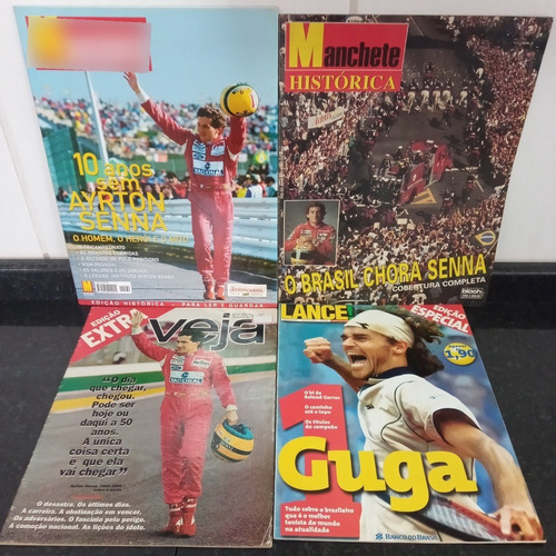 Lote 3 Revista Manchete Veja C/ Ayrton Senna + Brinde Rjhm