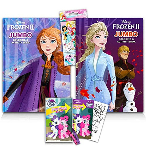 Disney Frozen Coloring Book Set Con Lapices De Colores (2 Li