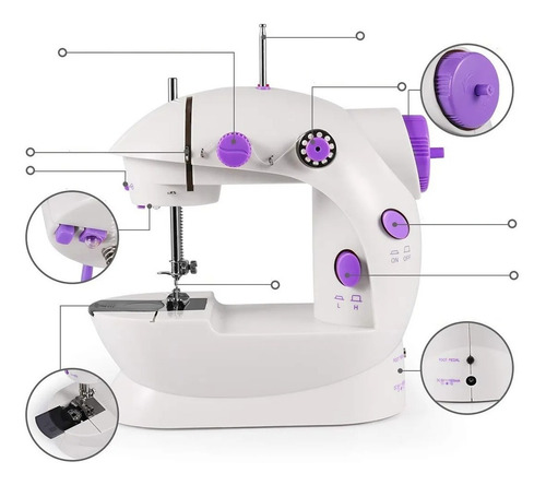 Imagen 2 de 5 de Mini Máquina De Coser Eléctrica Con Luz Incluída