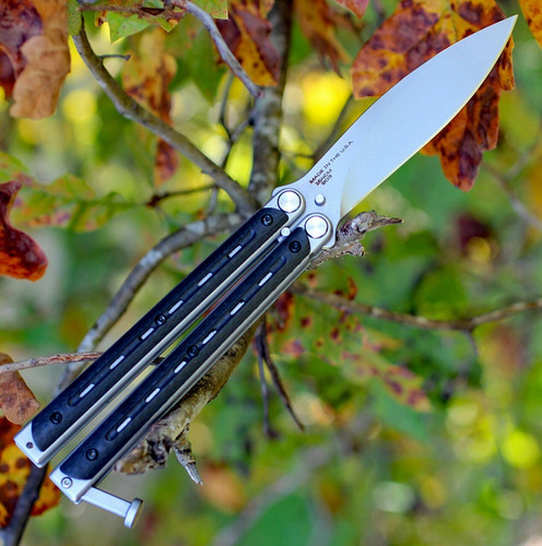 Bradley Kimura Butterfly Balisong Knife Black Cf/usa Bcc903